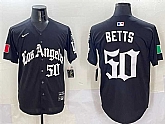 Men's Los Angeles Dodgers #50 Mookie Betts Black Mexico 2025 LA Gothic Style With Fernando Patch Vapor Premier Limited Stitched Jersey,baseball caps,new era cap wholesale,wholesale hats